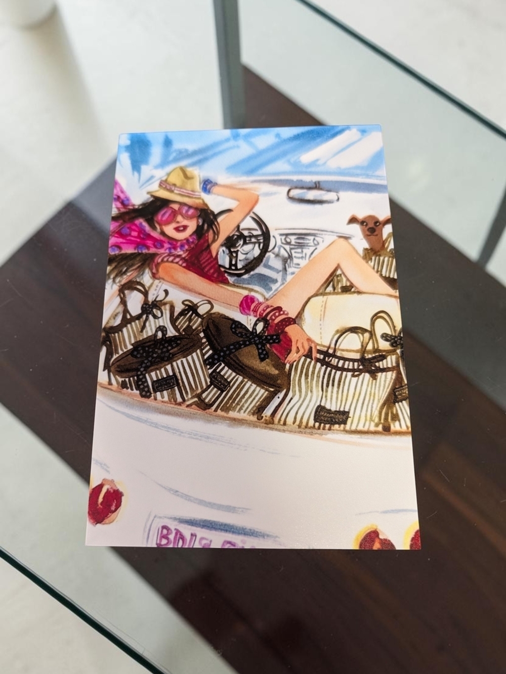 Henri Bendel Izak Zenou Convertible Car Shopping Bags Card Postcard Art Print